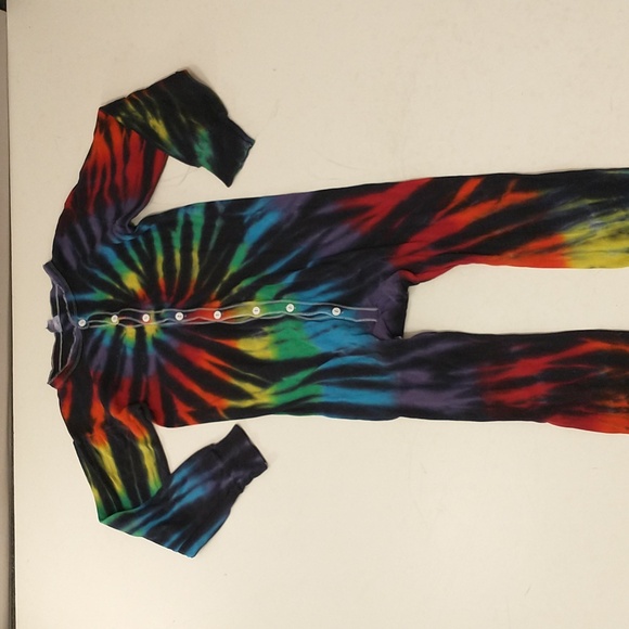 Psychedelic Long Johns Tie Dyed Cotton Fun Union Suit Hippie Woodstock